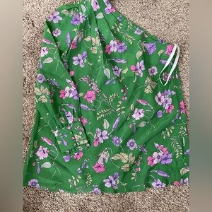 Green floral One shoulder blouse
